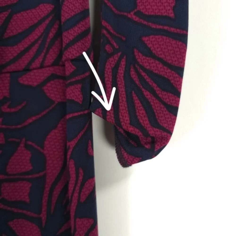 NWT TORY BURCH ETTA DRESS TORY NAVY AZOLLA COMBO A/988 Floral Print LS‎ SMALL